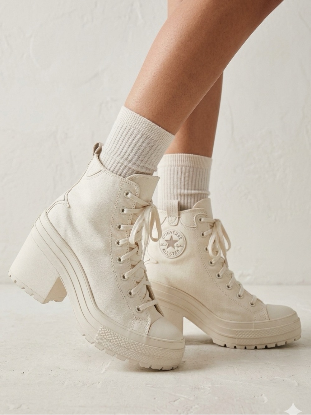 Converse Hi Platform Shoes Womens Size 12.5 White70 De Luxe Heel Western A10335C